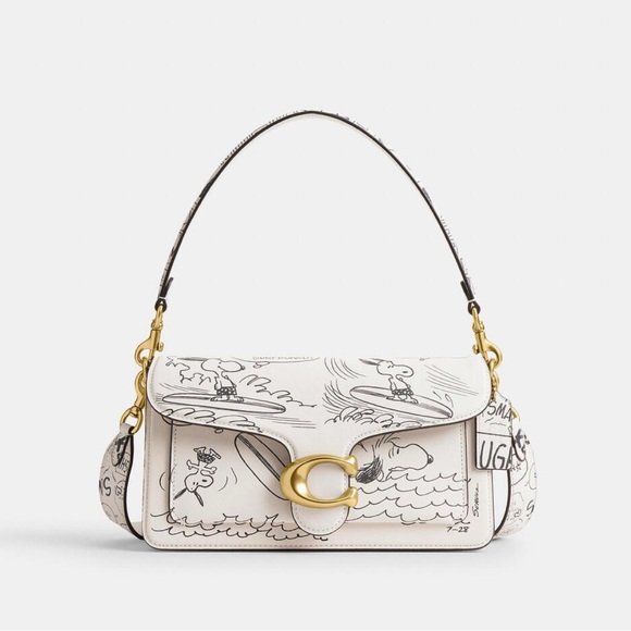 Coach Handbags - New Coach X Peanuts Tabby Shoulder Bag 26 With Newspaper Print  CCB04